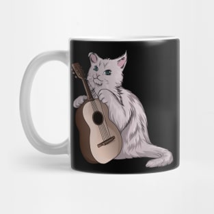 Beautiful cat is playing the guitar Mug